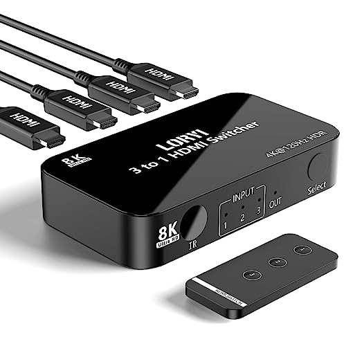 Amazon | HDMI 切替器 3入力1出力 HDMI2.1 8K@60Hz/4K@120Hz/1080P